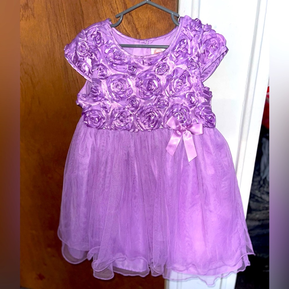 Purple flower dress for toddler girl